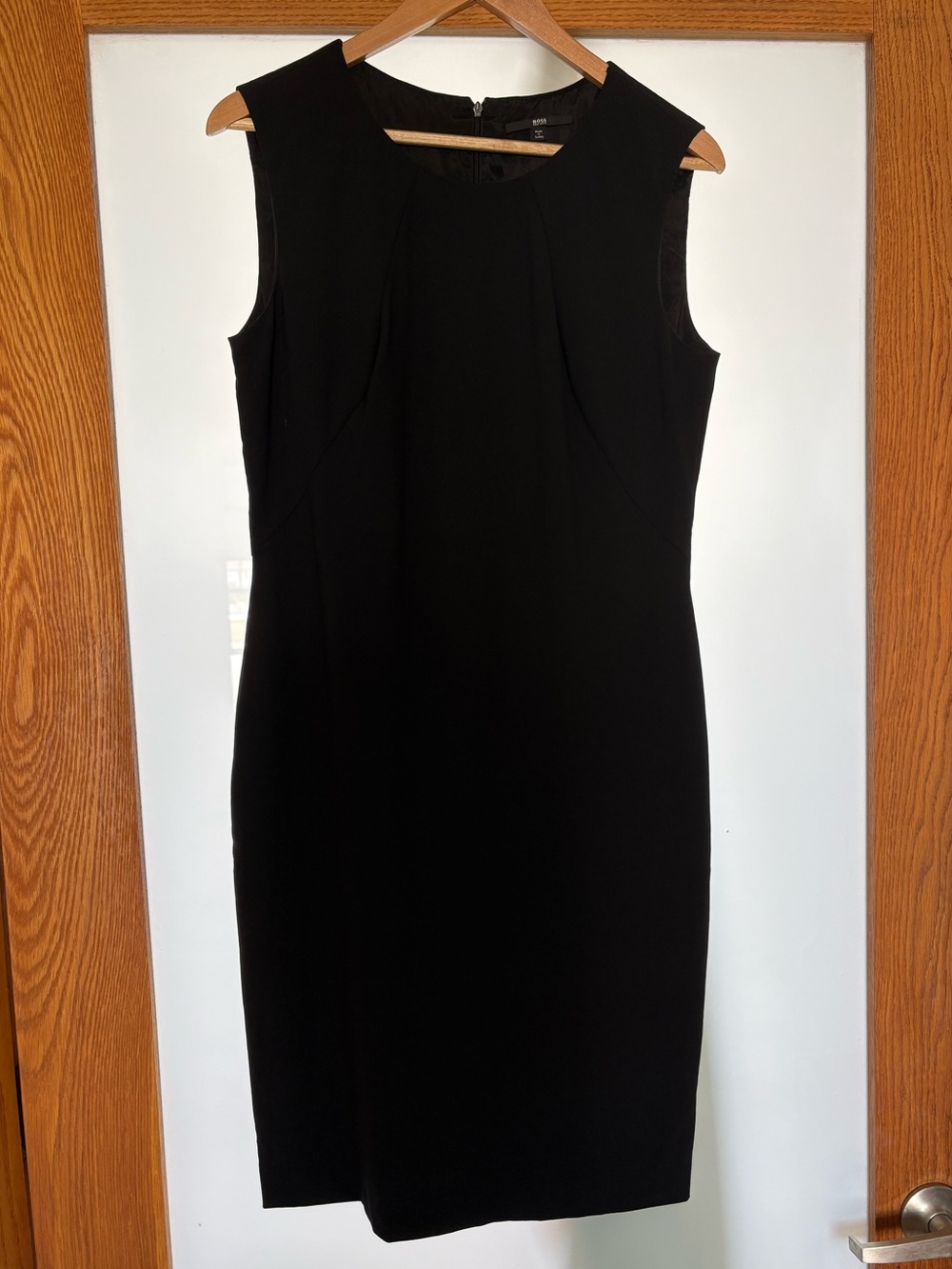 Hugo Boss Classic Black Sleeveless Sheath Dress